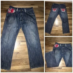 Jordan Craig jeans with British embroidery pockets